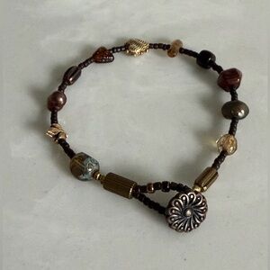 Gold / Brown Beaded Bracelet